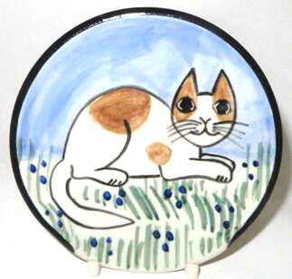 Cat Lying Orange and White -Deluxe Spoon Rest - Click Image to Close
